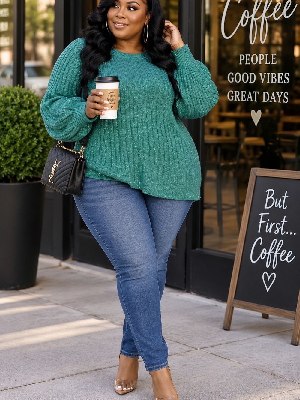 Liz Claiborne Plus Size Sparkle Sweater